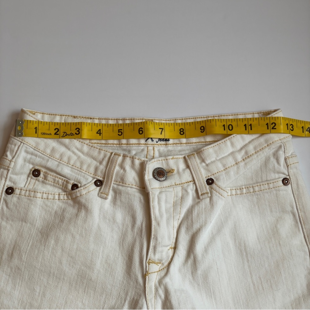 Y2K DEADSTOCK Future Prescription FRx Low-Rise Bootcut Jeans Sz 3 NWOT Cream - Picture 7 of 16